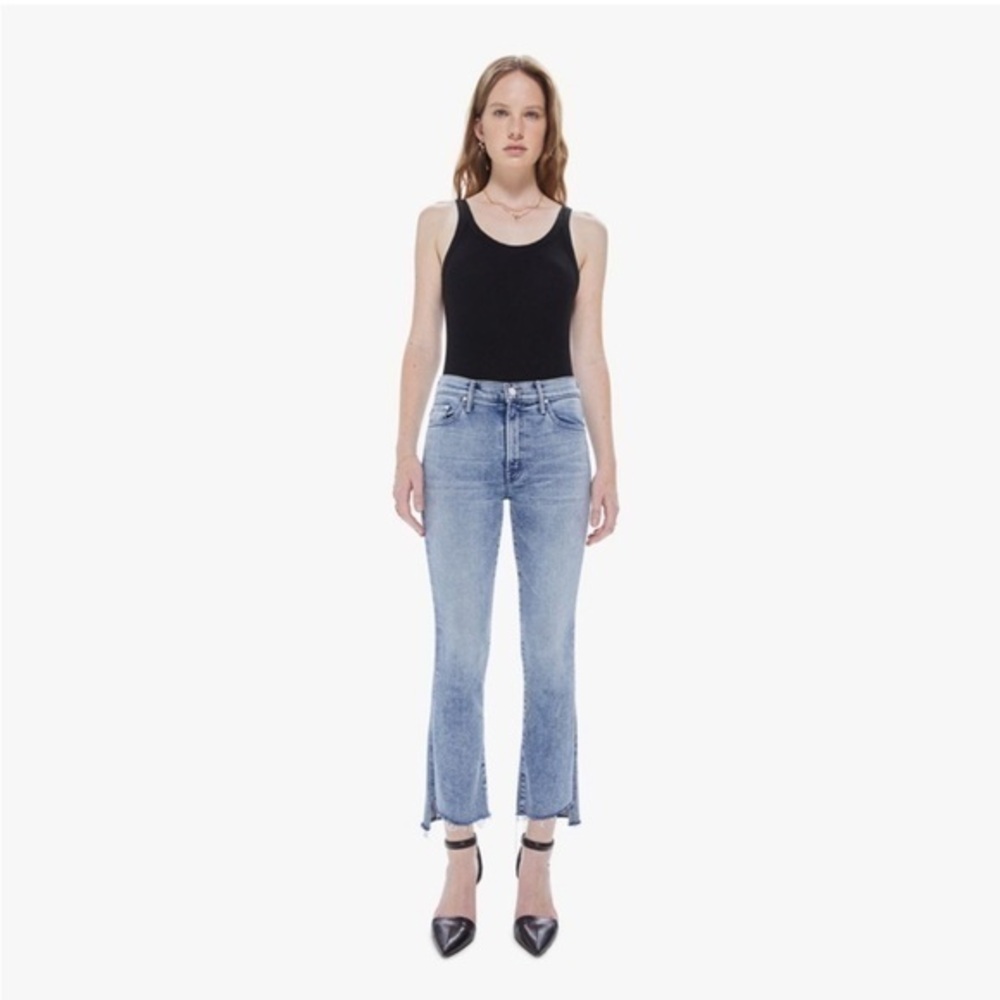 Mother Jeans The Insider Crop Step Fray in Twice Shy